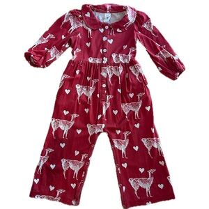 Kate Quinn long sleeve Peter Pan wide leg Henley jumpsuit | llama & hearts